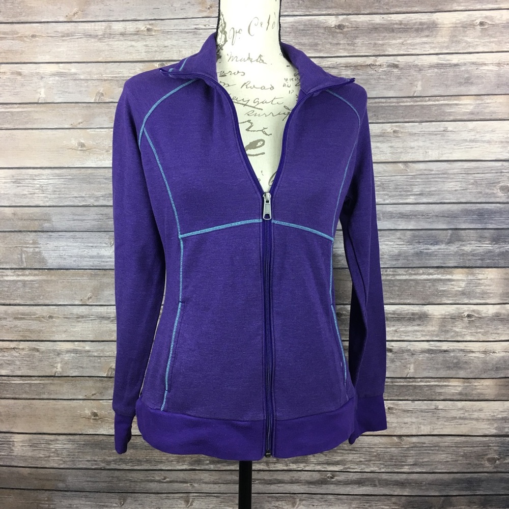 Columbia Purple Teal Trim Lightweight Zip Jacket M